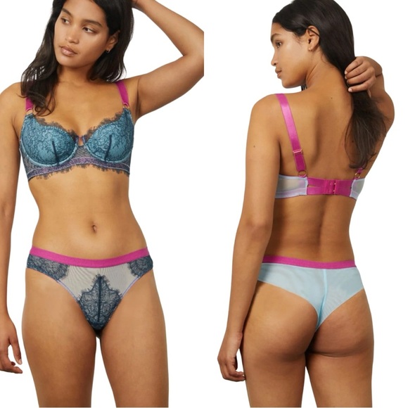 NWT DORA LARSEN Maria Seamless Back Low Rise Knicker Panties Teal Blue Size 8 - Picture 14 of 14